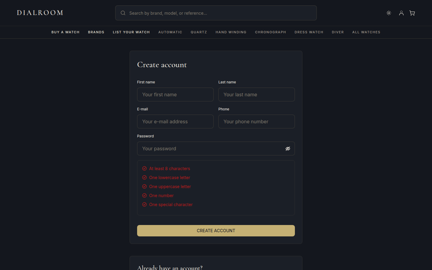 Create your Dialroom account in under a minute.